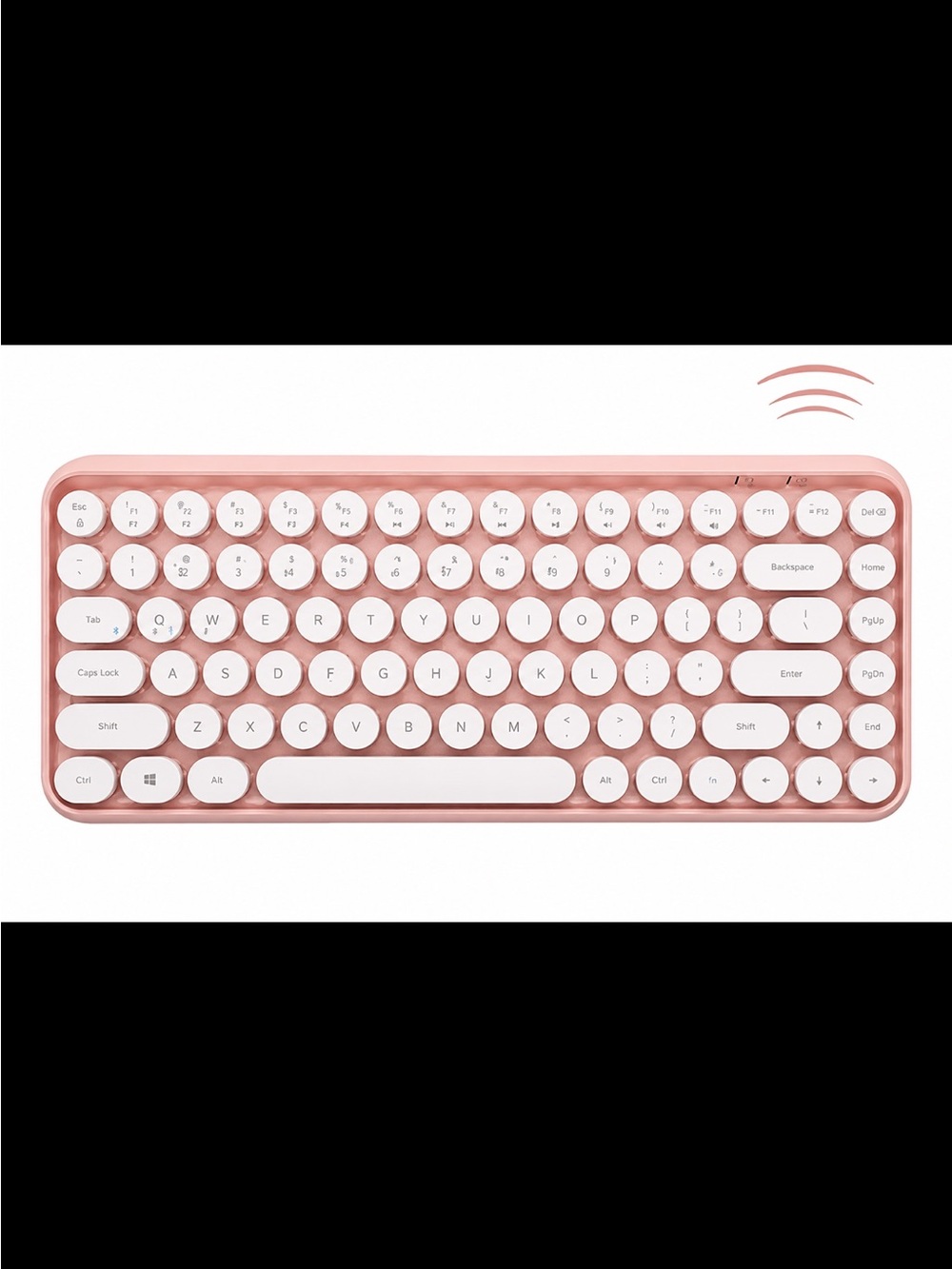 Pink & White Retro Wireless Bluetooth Keyboard: Brand New & in Box